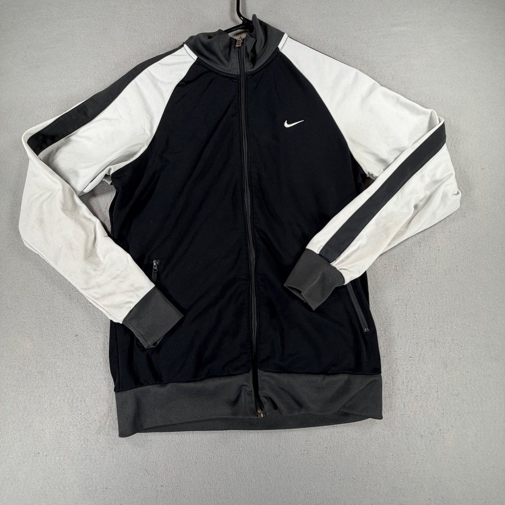 Nike The Athletic Dept Men's XL Black White Full Zip Track Jacket Retro Swoosh